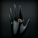 Szmaragd regulowany pierścionek z miedzi - wire wrapping