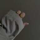 Złoty pierścionek z retro kwadratem