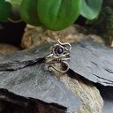 Regulowany pierścionek z Lapis Lazuli ze stali chirurgicznej - wire wrapping