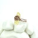 Kwarc tytanowy regulowany pierścionek wire wrapping z miedzi
