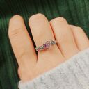 Pierścionek Ametyst regulowany stal chirurgiczna handmade wirewrapping