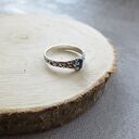 Pierścionek Cyrkonia-Szafir "Krokodylek"