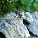 Regulowany pierścionek z hematytem ze stali chirurgicznej - wire wrapping fantasy