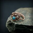 Apatyt regulowany pierścionek z miedzi