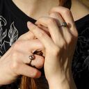 Kamyk - srebrny pierścionek z miedzią rozm. 8 (2210 -04) ooak