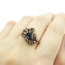 Sodalit regulowany pierścionek z miedzi - wire wrapping