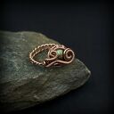 Szmaragd regulowany pierścionek z miedzi - wire wrapping
