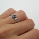 Pierścionek Cyrkonia-Szafir "Krokodylek"