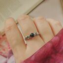 Pierścionek Noc Kairu regulowany stal chirurgiczna handmade wirewrapping