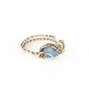 Regulowany pierścionek z kyanitem i miedzi - wire wrapping