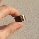 Pierścionek z kutej oksydowanej miedzi (19 mm) - unikat handmade