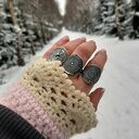 Róża Wiatrów - srebrny pierścionek Boho z kompasem (amulet podróżniczy)