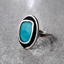 szare pierścionki pierścionek z - turkusem oval srebrny z