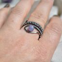 Lawendowy pierścionek spiralny z miedzi - wire wrapping