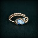 Regulowany pierścionek z kyanitem i miedzi - wire wrapping