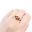 Bursztyn regulowany pierścionek z miedzi - wire wrapping