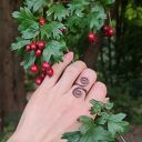 Wężowy - miedziany pierścionek regulowany rozm. M (OOAK)