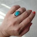 pierścionki metaloplastyka srebro oval srebrny pierścionek z turkusem