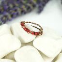 Regulowany pierścionek z Toho - ręcznie robiony wire wrapping