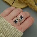 Pierścionek regulowany ametyst wire wrapping stal chirurgiczna oryginalny