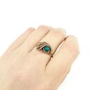 Chryzokola w miedzianym wire wrapping - regulowany pierścionek dla niej