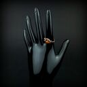 Bursztyn regulowany pierścionek z miedzi - wire wrapping