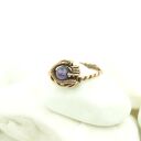 Ametyst regulowany pierścionek z miedzi