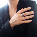 Srebrny pierścionek "Tribal" z czarnym Onyxem