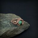 Awenturyn regulowany pierścionek z miedzi - wire wrapping