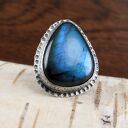 Labradoryt i srebro 2007a - pierścionek r. 17