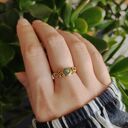 Pierścionek Amazonit z mosiądzu - regulowany handmade wire wrapping