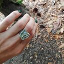 Pierścionek Orzeł z Błękitnym Akwamarynem