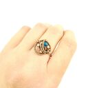 Apatyt regulowany pierścionek z miedzi - rękodzieło wire wrapping