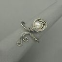 Pierścionek regulowany perła wire wrapping stal chirurgiczna