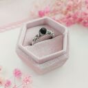 Pierścionek Lawa Wulkaniczna regulowany stal chirurgiczna handmade wirewrapping