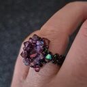 Pierścionek "Amethyst Maxima" z kryształków i kamieni