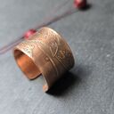 Pierscionek miedziany ptak kruk 1,5 cm - regulowany