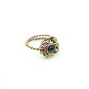 Turmalin regulowany pierścionek z miedzi - czarny kamień w wire wrapping