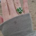 Pierścionek szkło morskie