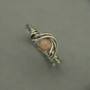 Pierścionek regulowany kamień słoneczny wire wrapping stal