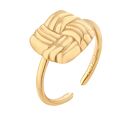 Złoty pierścionek z retro kwadratem