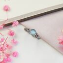 Pierścionek Akwamaryn regulowany ze stali chirurgicznej - wire wrapping