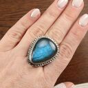 Labradoryt i srebro 2007a - pierścionek r. 17