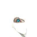 Chryzokola w miedzianym wire wrapping - regulowany pierścionek dla niej