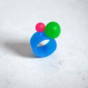 Pierścionek z żywicy BUBBLES - szeroki z 3 kulami, mat, M/L