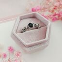 Pierścionek z onyksem regulowany - stal chirurgiczna handmade (wire wrapping)