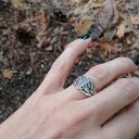 Srebrny Pierścionek Róża z Różowym Kwarcem