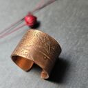 Pierscionek miedziany ptak kruk 1,5 cm
