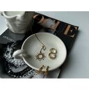 Pierścionek z różowego złota z perłą White Swarovski Crystal - rozmiar uniwersalny