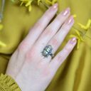 Pierścionek srebrny z Szarym Skarabeuszem